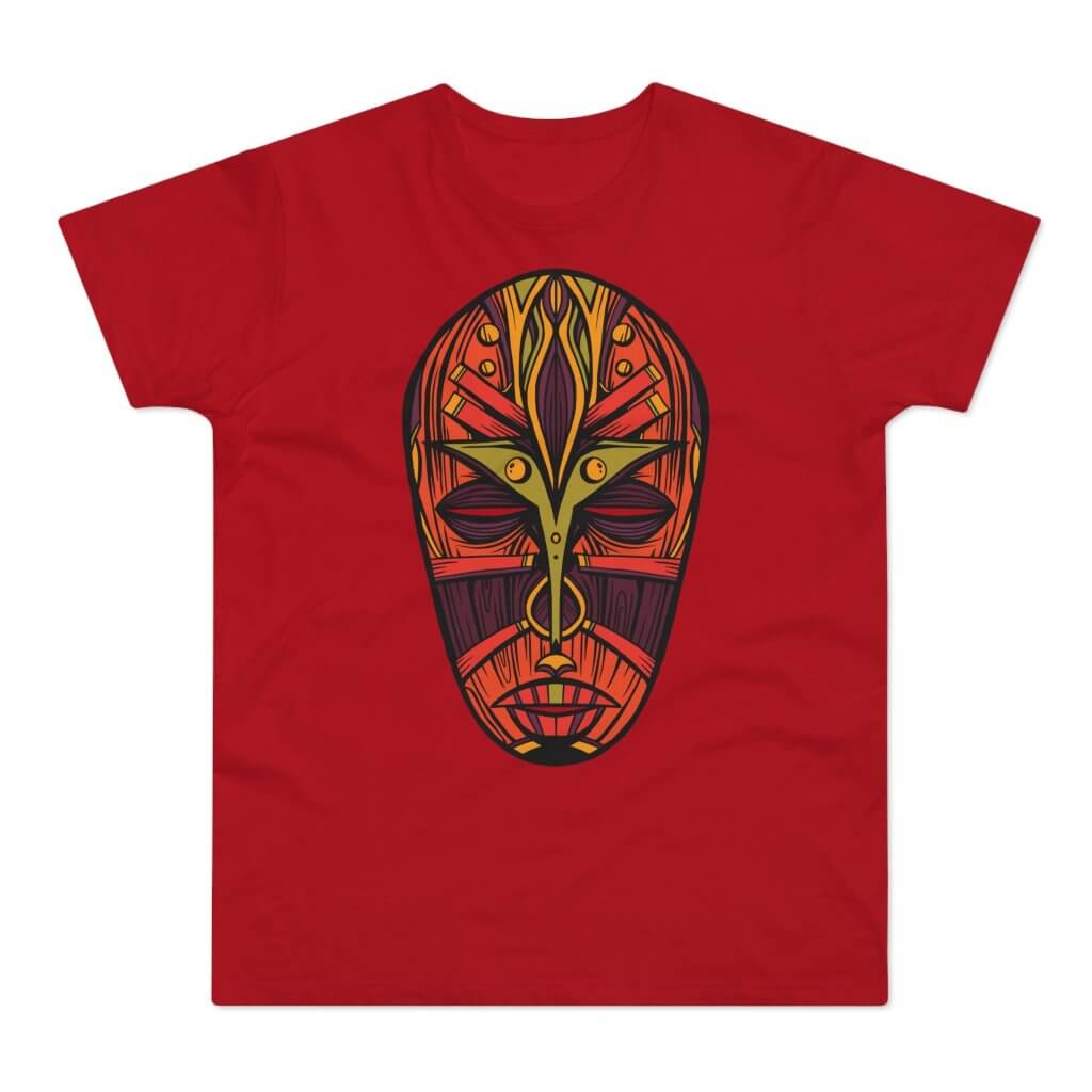 T-shirt med navnet: Afrikansk Tribal Mask #1 | T-Shirt Med Tryk.