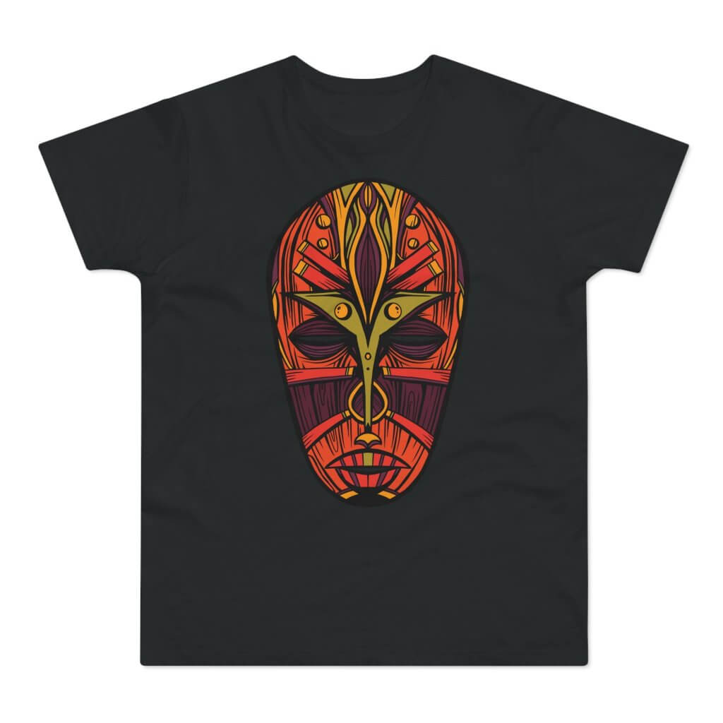T-shirt med navnet: Afrikansk Tribal Mask #1 | T-Shirt Med Tryk.