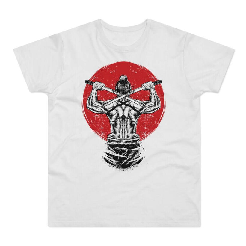 T-shirt med navnet: A Real Warrior Trains From Dawn Til Dusk | T-Shirt Med Tryk.