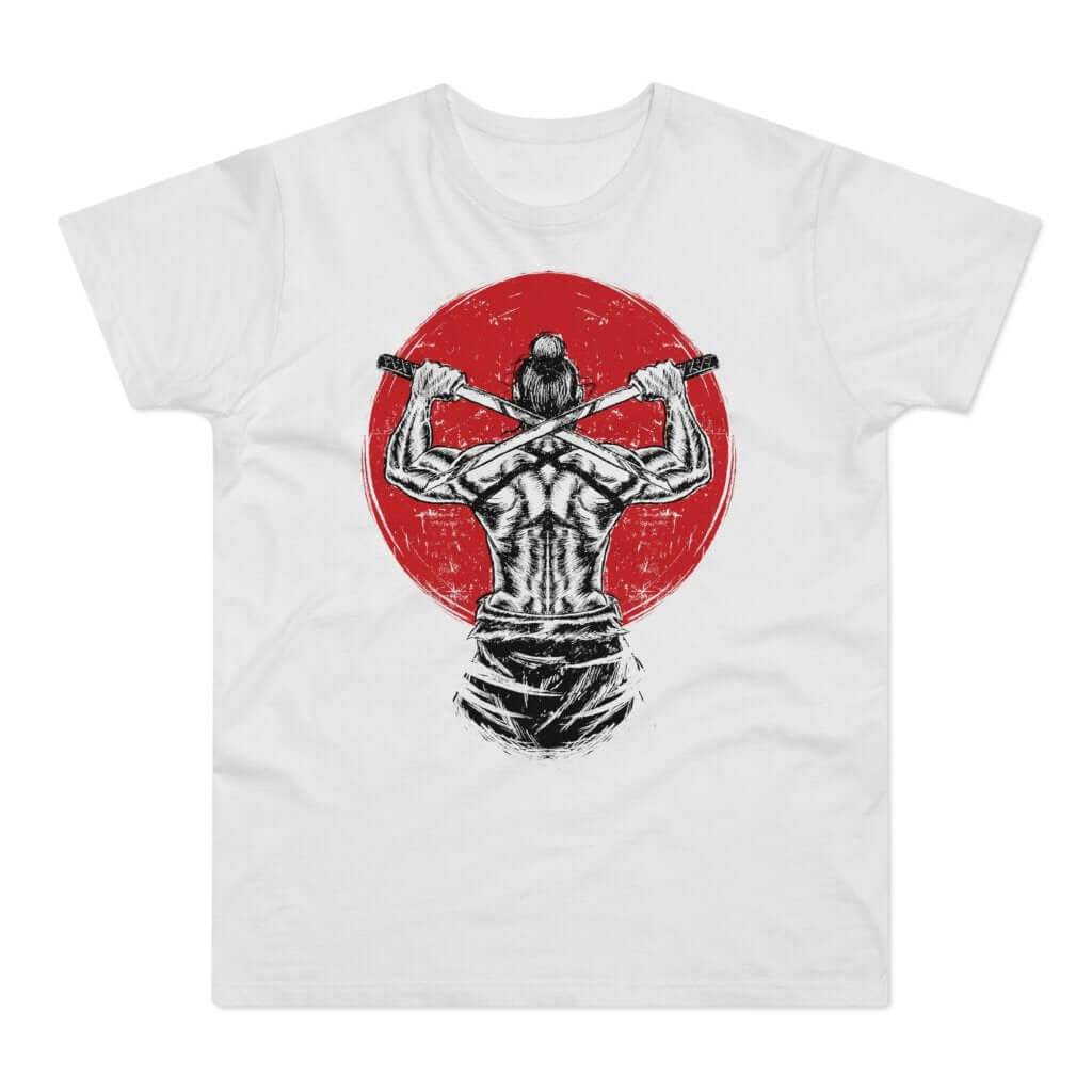 T-shirt med navnet: A Real Warrior Trains From Dawn Til Dusk | T-Shirt Med Tryk.