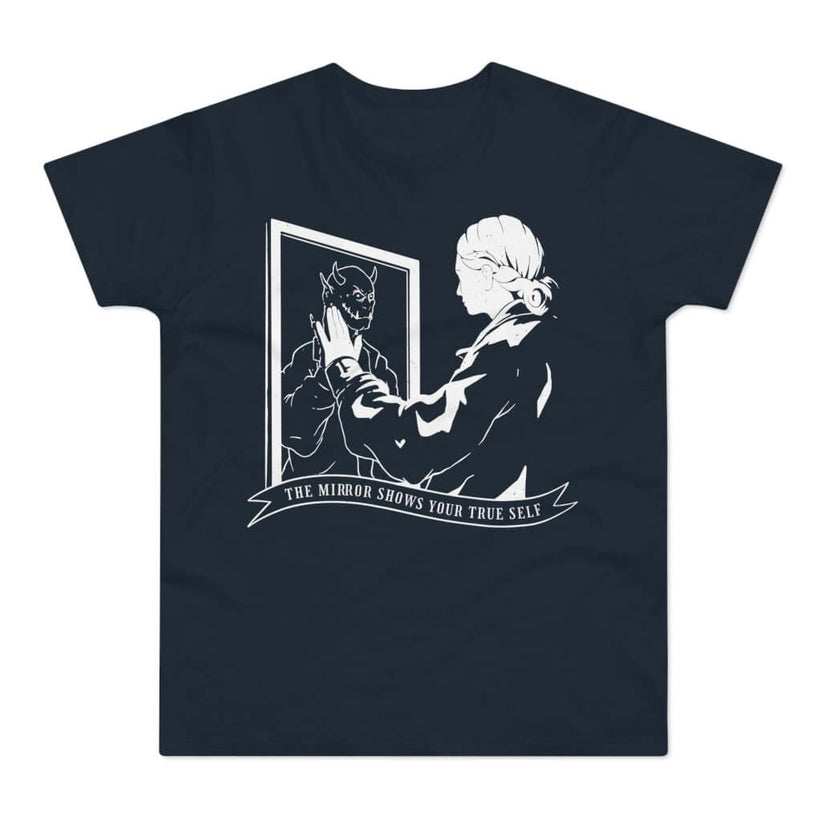 T-shirt med navnet: A Look In The Mirror Reveals The Truth | T-Shirt Med Tryk.