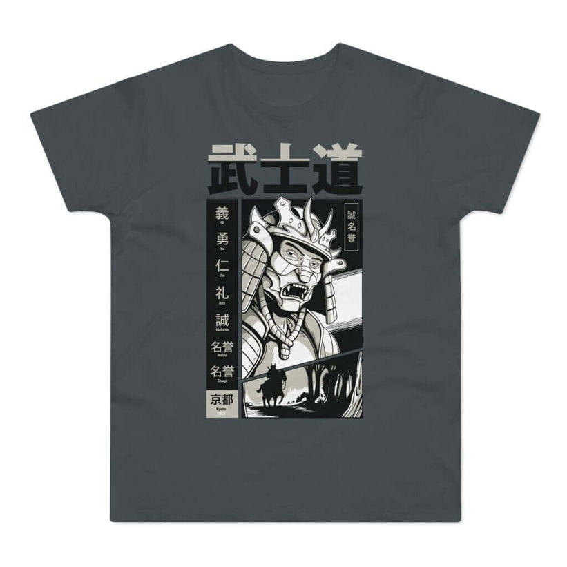 T-shirt med navnet: Akira, Riding Samurai With The Mask Of Fear|T-Shirt Med Tryk.