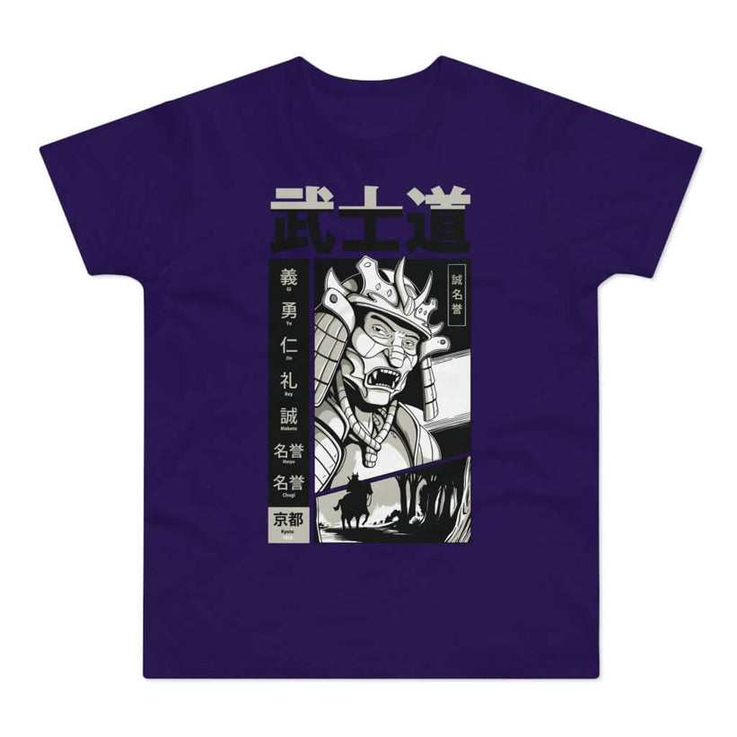 T-shirt med navnet: Akira, Riding Samurai With The Mask Of Fear|T-Shirt Med Tryk.