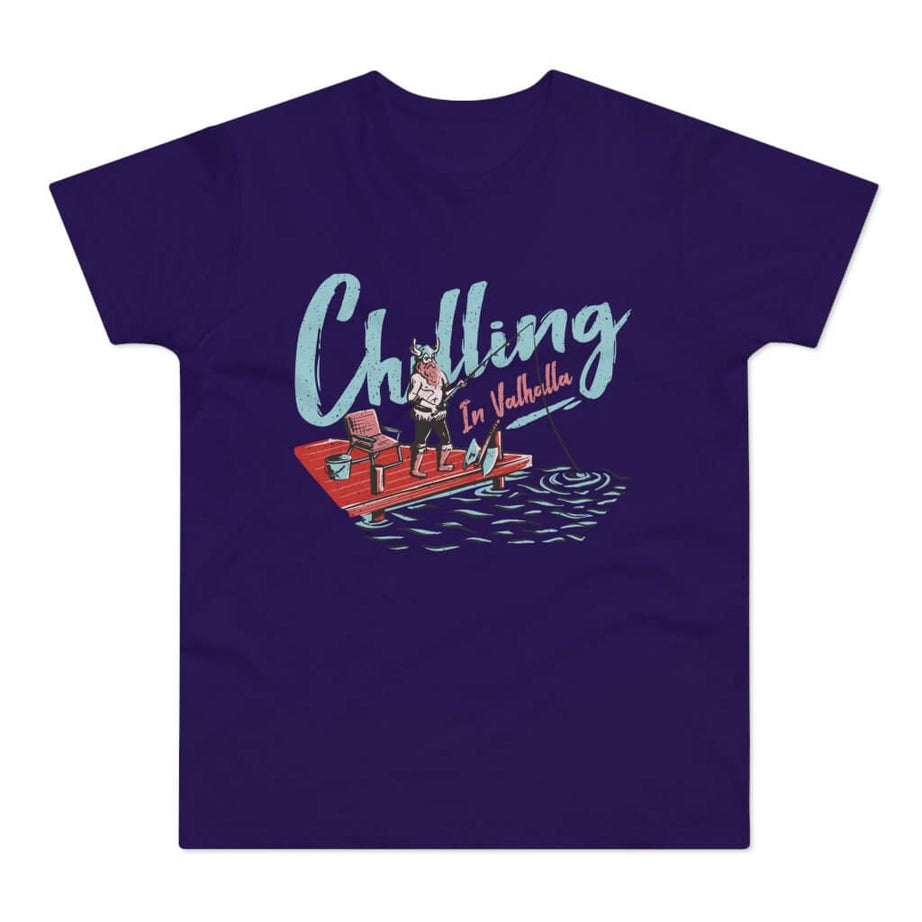 T-shirt med titlen: Chilliest Viking-Dude Of All Times | T-Shirt Med Tryk.